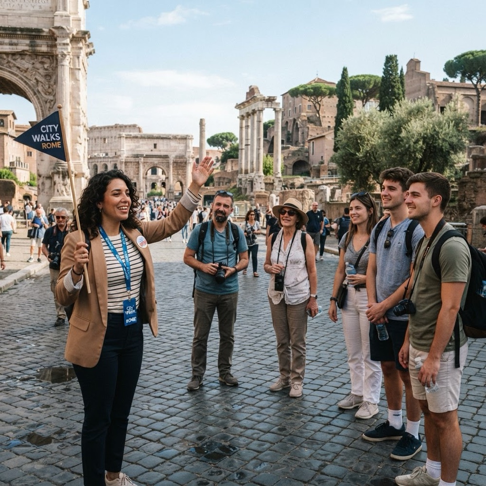 Tour Guide with Travelers
